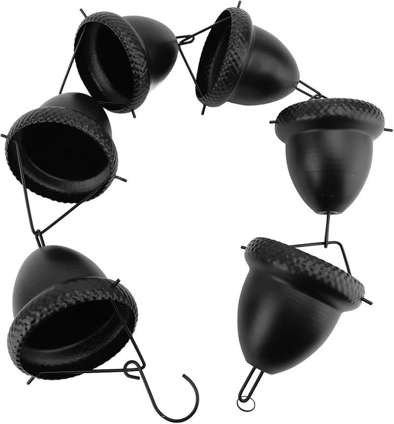 سلسلة مطر الحديد الأسود مع أكواب الجوز 3 28 قدم ديكور حديقة الفناء الخارجي - Image 2