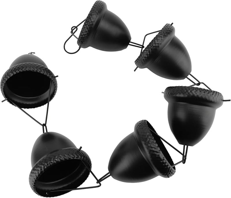 سلسلة مطر الحديد الأسود مع أكواب الجوز 3 28 قدم ديكور حديقة الفناء الخارجي - Image 3