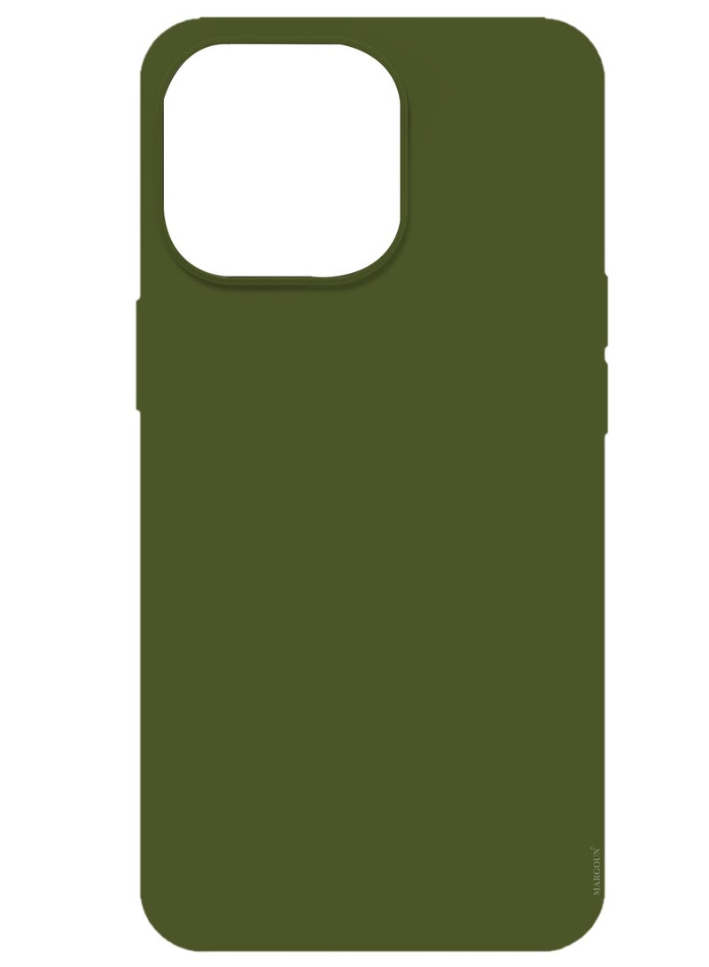 Silicone Case Cover for Apple iPhone 15 Plus, Slim Protective Cover with Microfiber Lining, Drop Protection - Cactus Green - Image 1