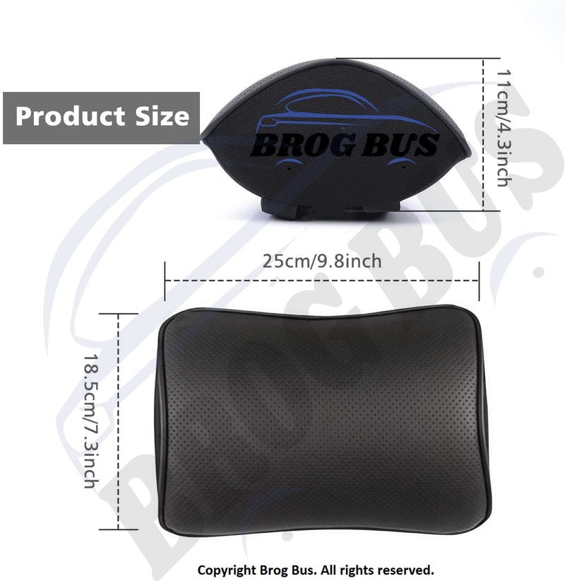 BROGBUS Memory Foam Car Neck Support Pillow Neck Pain Head Rest Cushion (Black) - Image 2