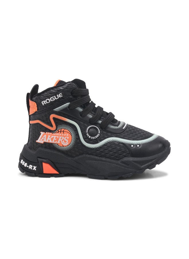KATS Unisex Kids Mid-Top Textured Sneakers with Lace-Ups - Image 3