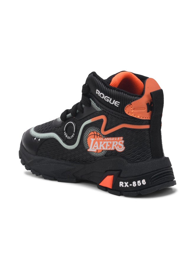 KATS Unisex Kids Mid-Top Textured Sneakers with Lace-Ups - Image 4