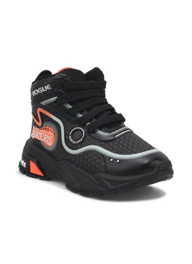 KATS Unisex Kids Mid-Top Textured Sneakers with Lace-Ups - Image 5