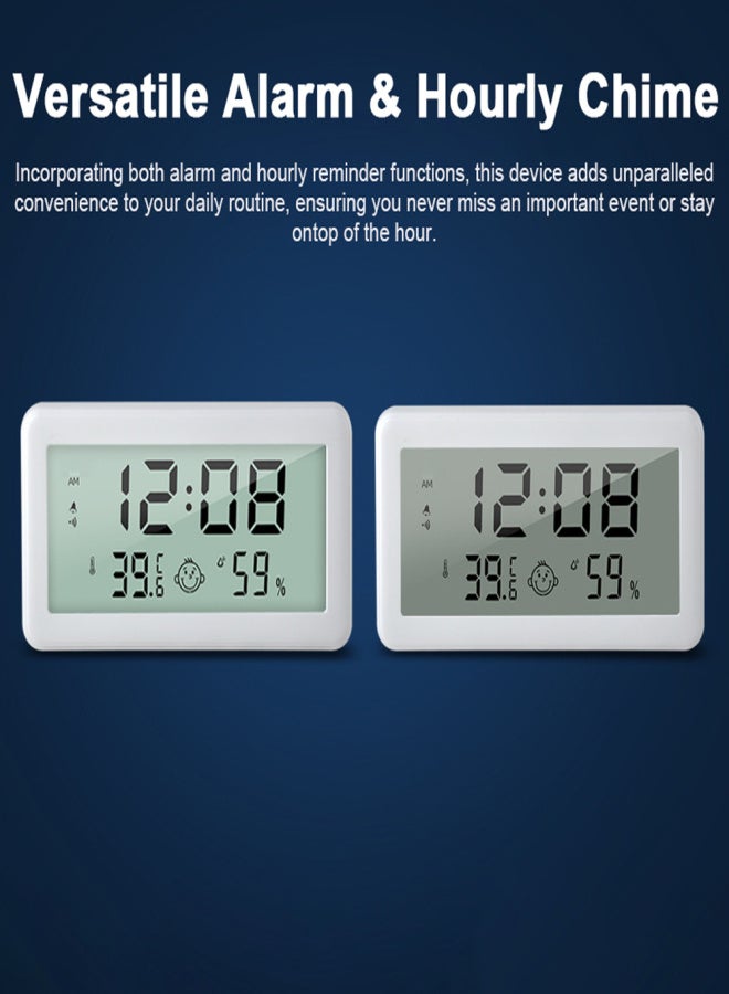 Digital Indoor Thermometer Hygrometer Home Accurate LCD Temperature Humidity Gauge Monitor with Time/Date Display Comfort Indicator Support Alarm Clock and Chime Function ℃/℉ Switchable for Home - Image 2