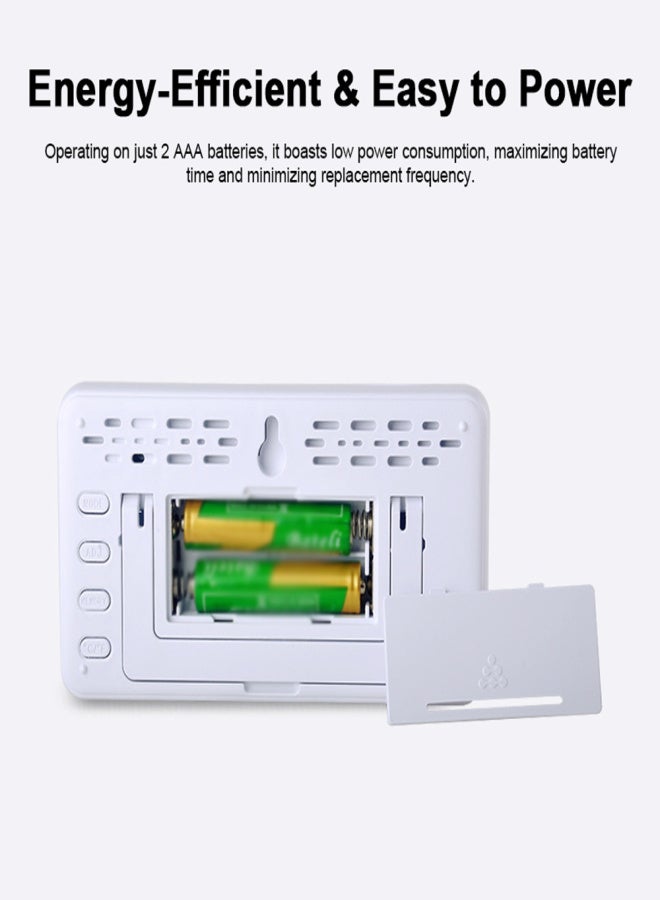 Digital Indoor Thermometer Hygrometer Home Accurate LCD Temperature Humidity Gauge Monitor with Time/Date Display Comfort Indicator Support Alarm Clock and Chime Function ℃/℉ Switchable for Home - Image 3