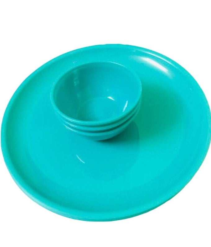 MICROWAVE SAFE AND UNBREAKABLE ROUND FULL PLATES WITH BOWL - PACK OF 6 PLATES AND 6 BOWL SET-12 PIECES (ASSORTED COLOR)
