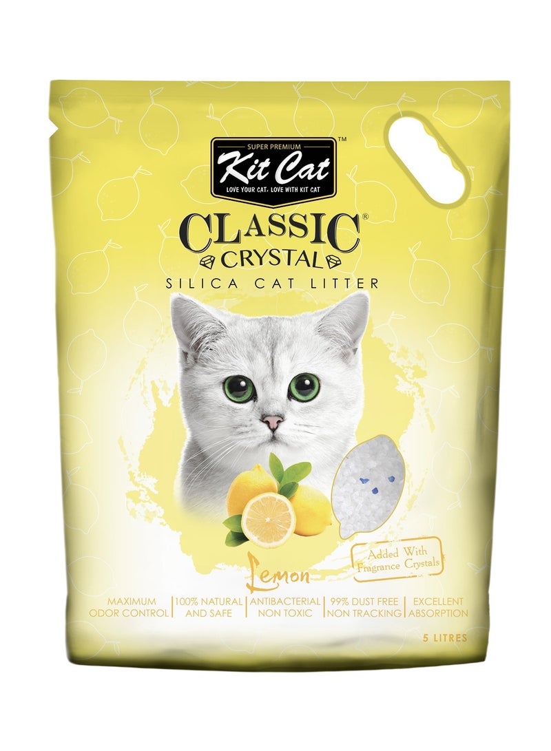 كيت كات رمل قطط كريستالي كلاسيكي – ليمون (5 لتر)