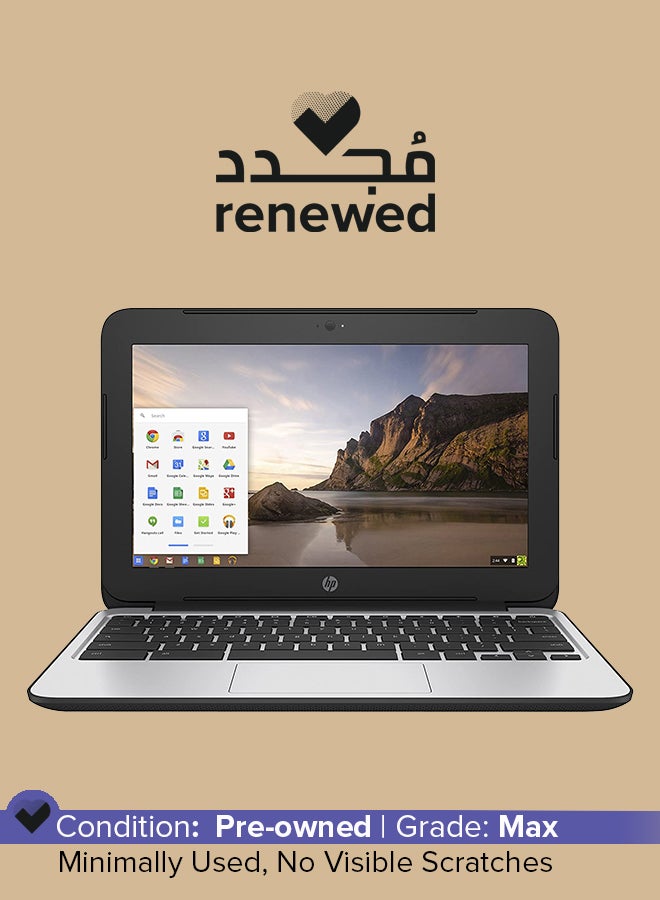 HP مُجدد - لابتوب كروم بوك 11G3 إصدار عام 2015 بشاشة 11.6 بوصة ومعالج سيليرون من الجيل الخامس وذاكرة رام 4 جيجابايت وذاكرة eMMC بسعة 16 جيجابايت ونظام التشغيل كروم وبطاقة رسومات مدمجة أسود - Image 1