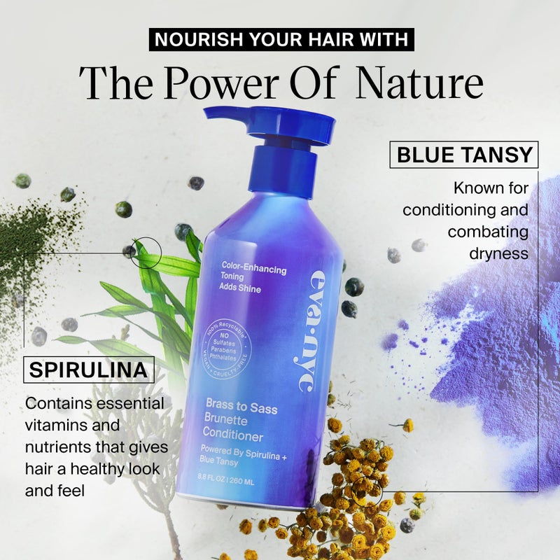 Eva NYC Brass to Sass Brunette Conditioner, Blue Conditioner for Brassy Hair, Neutralizes Brassy Red and Orange Tones, 8.8 fl oz - Image 3