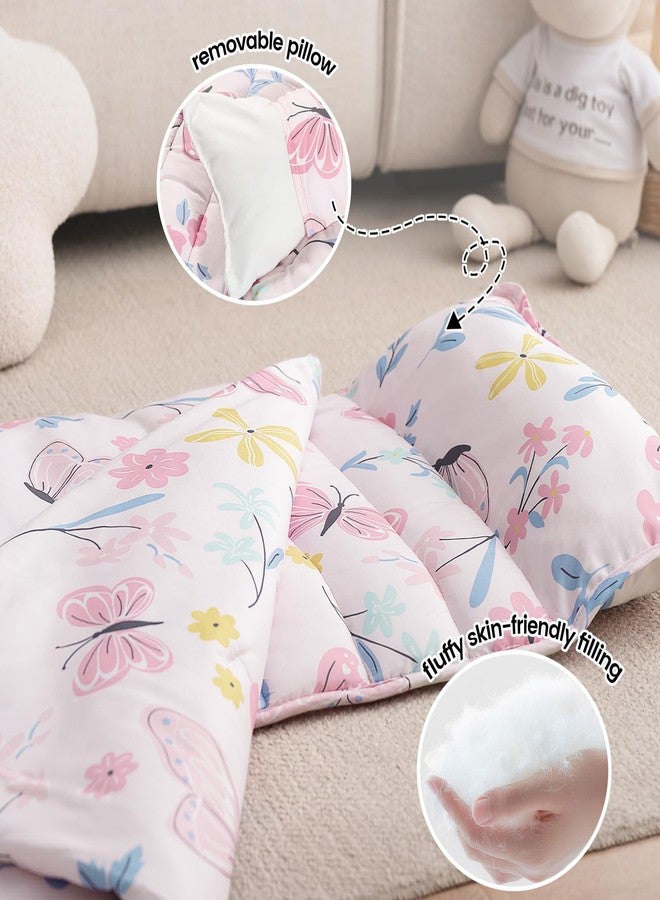 PHF Butterfly Toddler Nap Mat Set, with Removable Pillow for Toddler Girls, Soft and Lightweight for Daycare, Preschool, Travel, Kindergarten Sleeping Bag, Fits Ages 3-6 Years, Butterfly - Image 3