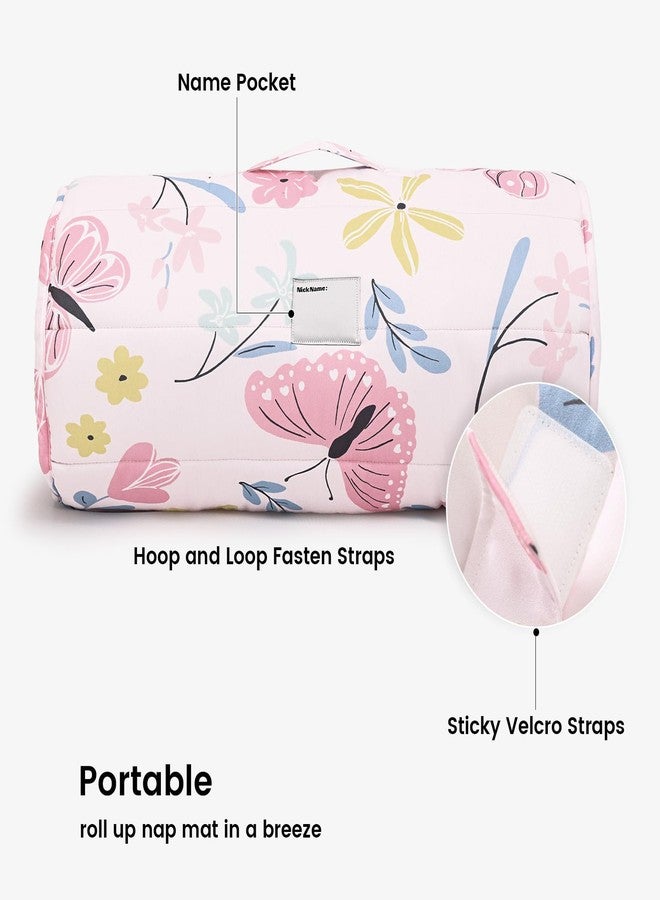 PHF Butterfly Toddler Nap Mat Set, with Removable Pillow for Toddler Girls, Soft and Lightweight for Daycare, Preschool, Travel, Kindergarten Sleeping Bag, Fits Ages 3-6 Years, Butterfly - Image 4