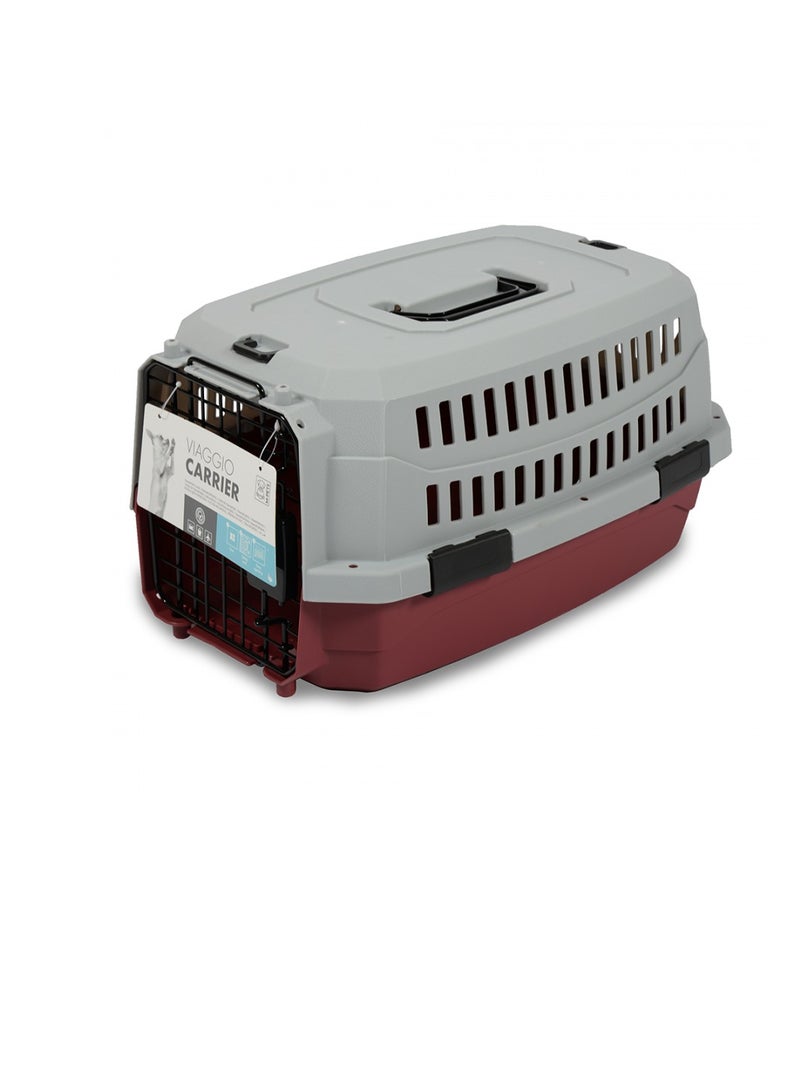 حاملة الحيوانات الأليفة إم-بيت فياجيو - أحمر/رمادي - مقاس صغير جدًا