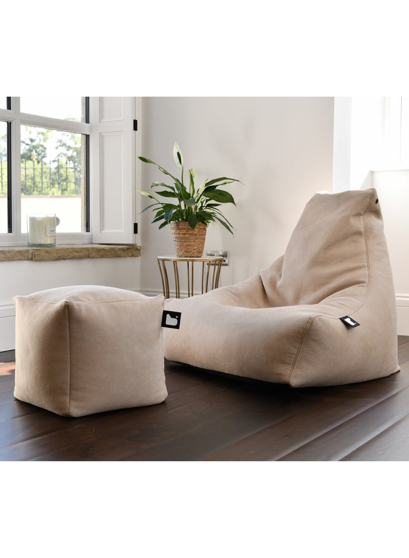 Extreme Lounging Extreme Lounging® - Original Luxury Leather B-Box Pouf - Made in UK - Premium Quality Double Stitched Ottoman - Stylish, Soft & Comfortable - 40x40x40cm - Color Chestnut - Image 3