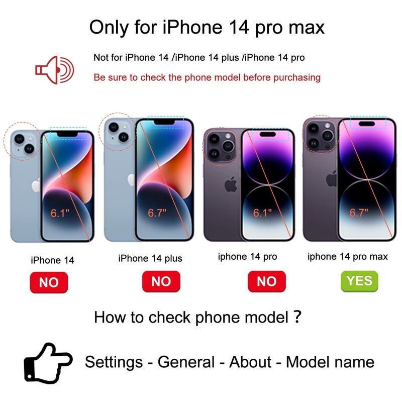 TwoHead for iPhone 14 Pro Max Wallet Case with Card Holder&PU Leather Wallet, Detachable Magnetic Phone Case for Women/Men (Blue) - Image 2
