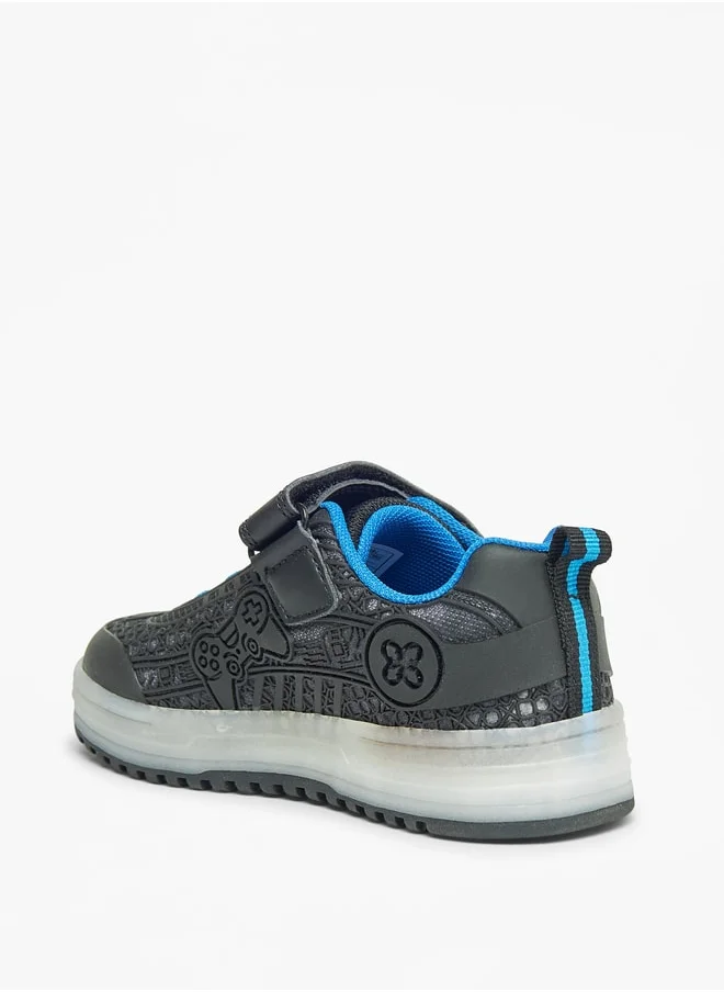 JUNIORS Textured Sneakers with Hook and Loop Closure