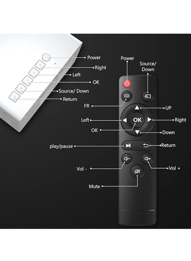 PVO - Mini Projector, Cartoon Portable Projector, Kids Gifts, Outdoor Movie Projector, LED Micro Video Projector for Home Theater Movie Projector - Image 1