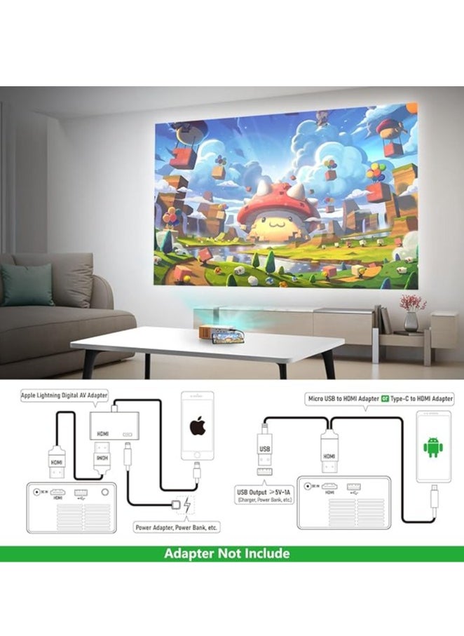 PVO - Mini Projector, Cartoon Portable Projector, Kids Gifts, Outdoor Movie Projector, LED Micro Video Projector for Home Theater Movie Projector - Image 1
