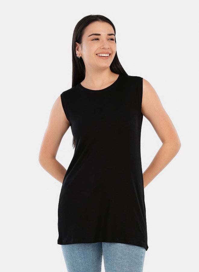 Carina Viscose Sleeveless Long T-Shirt - Image 1