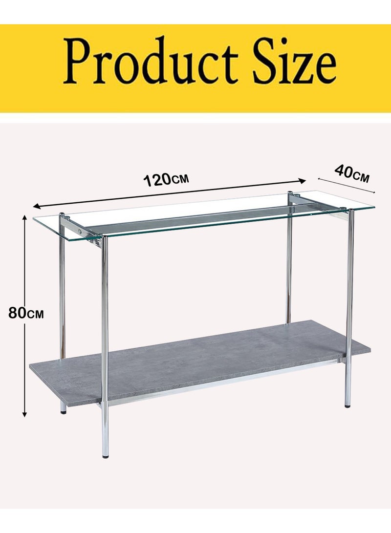 Living Console Table Entryway With Glass Top 120*40*80 CM - Image 3