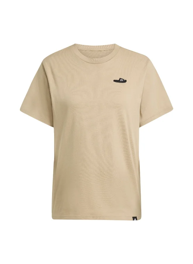 Adidas Adidas Slide Tee Brown Graphic Tee (Short Sleeve) T-Shirts For Women