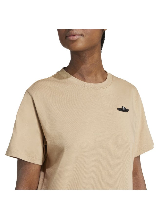 Adidas Adidas Slide Tee Brown Graphic Tee (Short Sleeve) T-Shirts For Women - Image 5