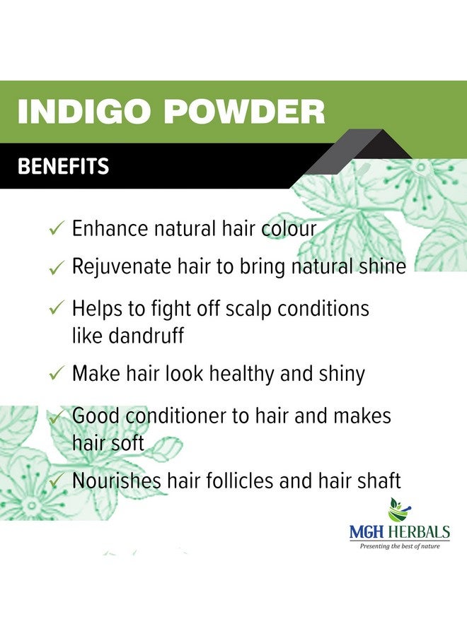 MGH Herbals Organic Indigo Powder Organic For Hair Black Colour (200 Grams), Natural Avuri Leaf Powder, Neela Amari, Neel Patti, Neelayamari, Neli Aku, Indico.  - Image 2