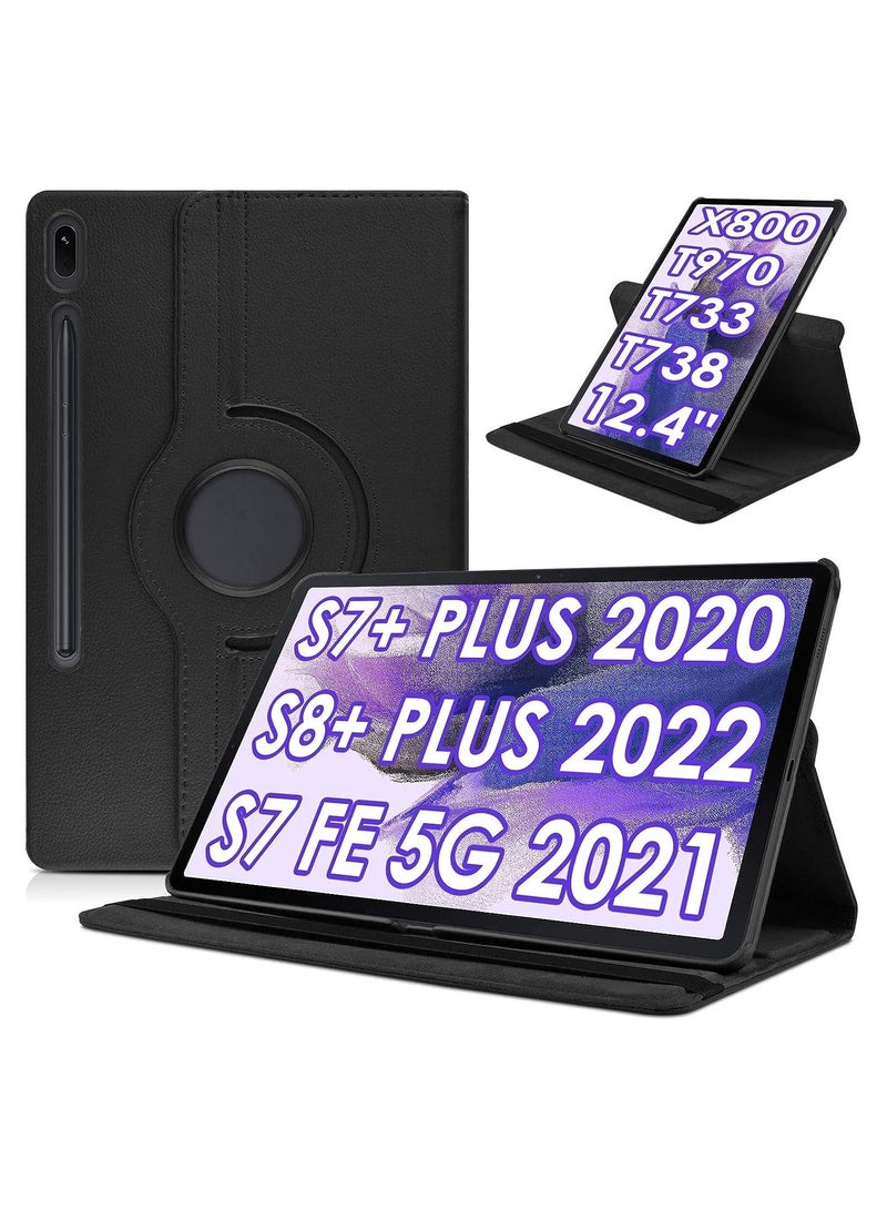 ELTRAZONE Case Compatible with Galaxy Tab A8 10.5" Case (SM-X200/X205/X207), Galaxy Tab A8 Case 10.5 inch,Auto Sleep/Wake 360° Rotating Stand Folio Leather Case for Tab A8 2022 (Black) - Image 1