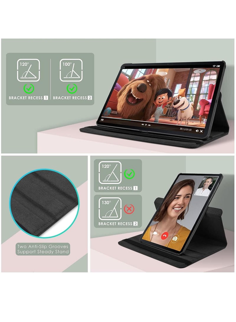 ELTRAZONE Case Compatible with Galaxy Tab A8 10.5" Case (SM-X200/X205/X207), Galaxy Tab A8 Case 10.5 inch,Auto Sleep/Wake 360° Rotating Stand Folio Leather Case for Tab A8 2022 (Black) - Image 4