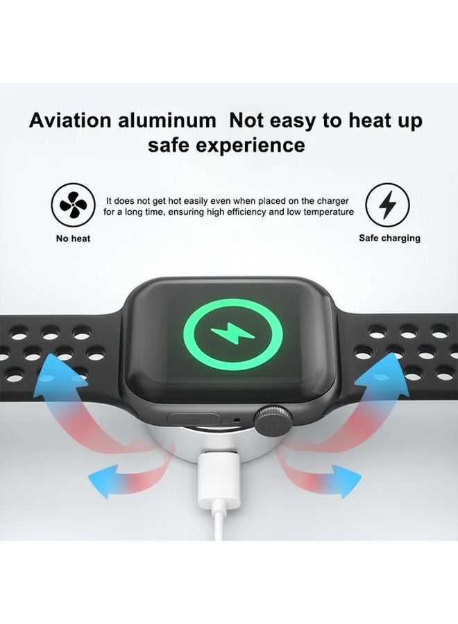 White Magnetic Charger For Apple Watch 1 9 Ultra Type C Dual Port USB Powered - Image 5