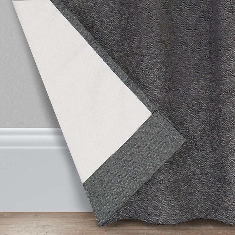 eclipse ECLIPSE Canova Blackout Thermaback Window Valance Curtains for Kitchen or Bathroom  42 in x 21 in  Charcoal  - Image 3