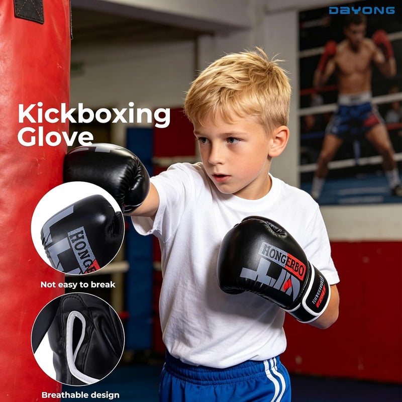 Kids Boxing Gloves, 6oz Boxing Training Sparring Gloves, Punching Training Mitts for 3-9 Years Old, MMA Martial Arts Fighting Kickboxing Muay Thai. - Image 4