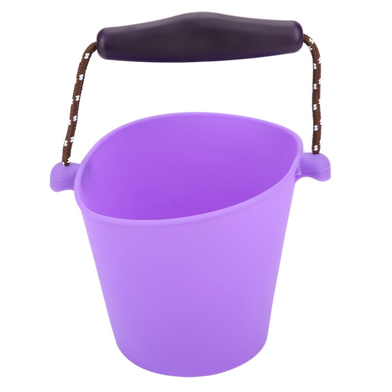 Foldable Silicone Bucket: Purple, Non-Toxic Durable Silicone, Ergonomic Adjustable Handle - Portable Collapsible Design for Outdoor Kids’ Water Sand Play - Image 5