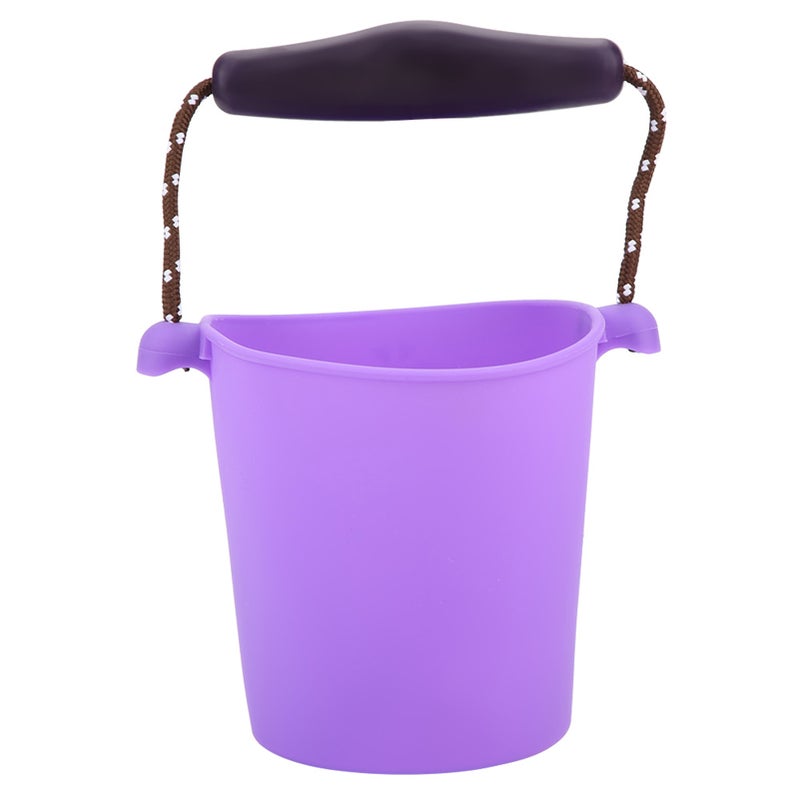Foldable Silicone Bucket: Purple, Non-Toxic Durable Silicone, Ergonomic Adjustable Handle - Portable Collapsible Design for Outdoor Kids’ Water Sand Play - Image 1