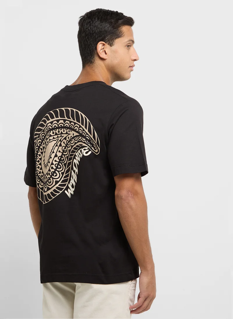 JACK & JONES Jorbushwick Paisley Logo Crew Neck T-Shirt