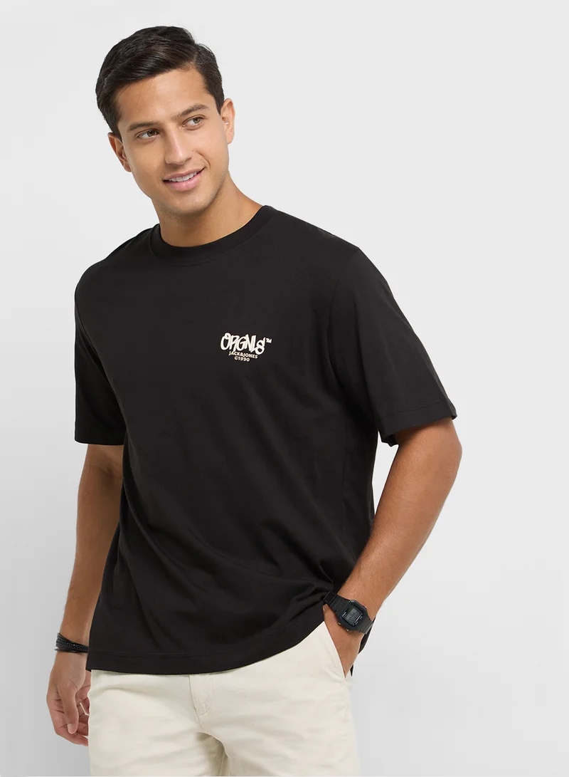 JACK & JONES Jorbushwick Paisley Logo Crew Neck T-Shirt