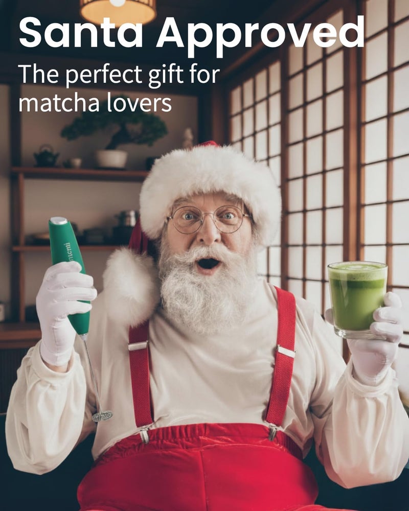 Elementi Matcha Whisk & Frother Set - Powerful Electric Matcha Mixer for Powder, Easy to Use Electric Whisk Kit - Craft Effortless Lattes with the Milk Frother Wand & Wisk (Emerald Green) - Image 2