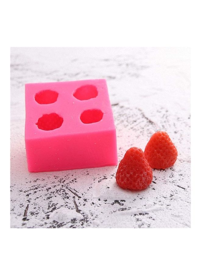 4-Piece Strawberry Tangerine Segment Raspberry and Blueberry Fondant Molds Pink 7.5cm - Image 3