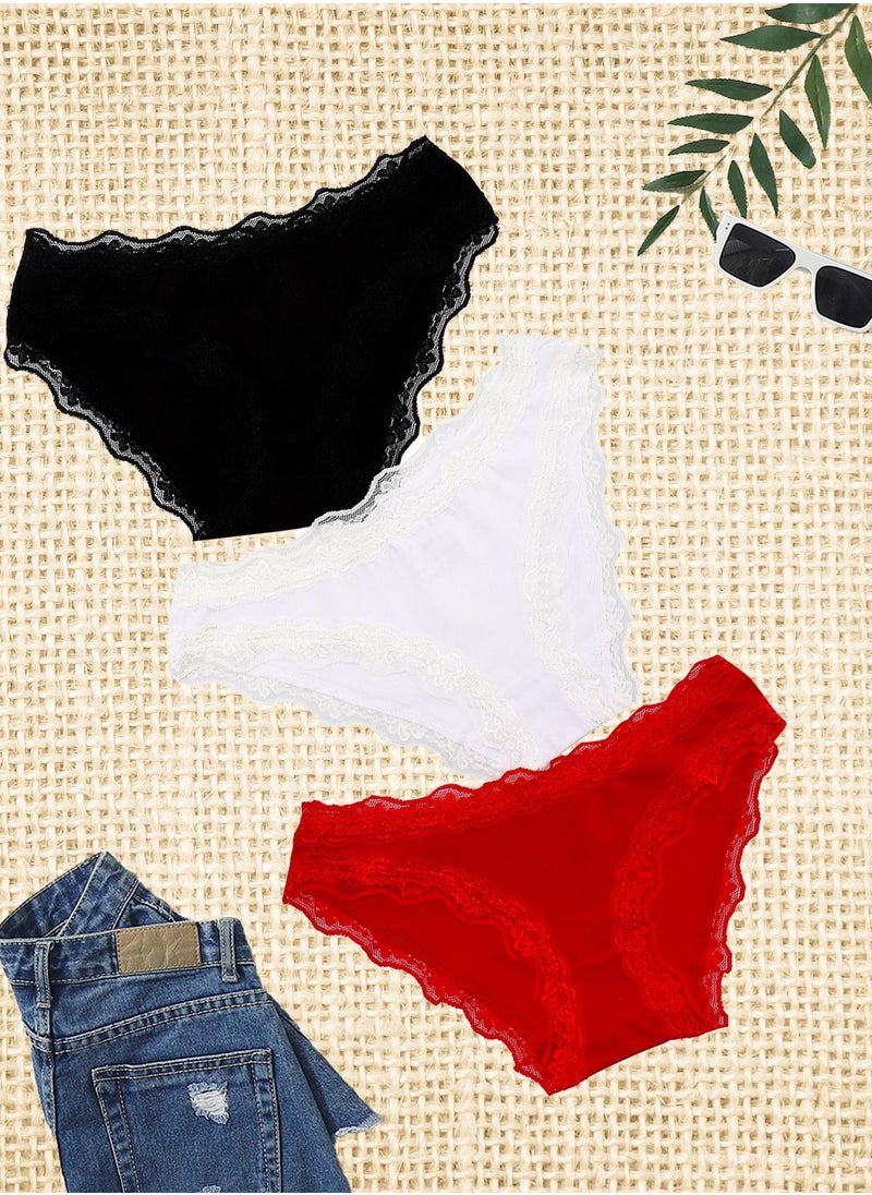 Mesery - Bundle Of Three Dantel women Underwear - Image 1