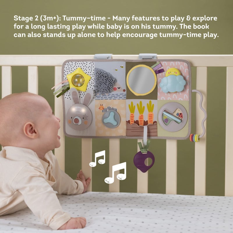 Taf Toys Newborns & Toddlers Busy Board with Music & Lights 13 Montessori Activities Baby Safe Mirror, 3D Activities, Textures & a Baby Teether Develops Motor Skills, Senses & Eye Hand Coordination - Image 5
