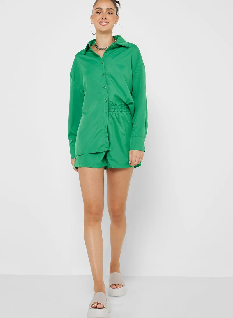 Ginger Solid Shirt And Short Set