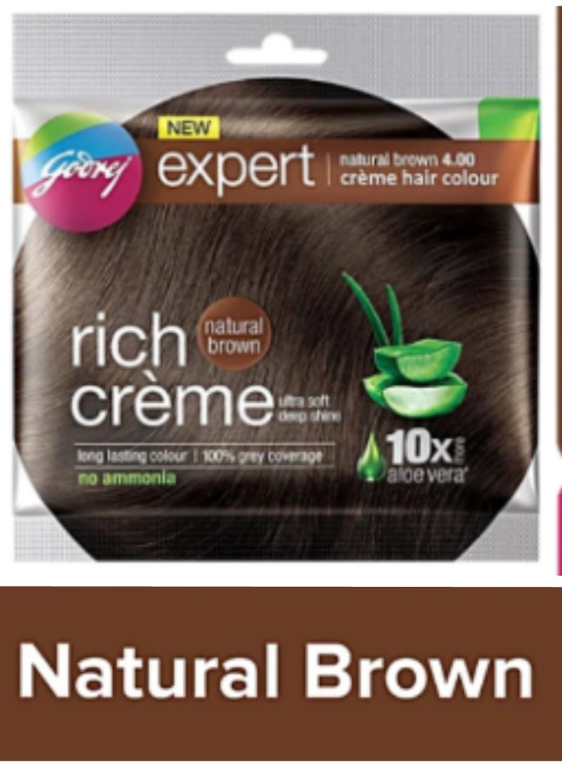 صبغة شعر كريمية غنية بلون بني طبيعي من إكسبيرت