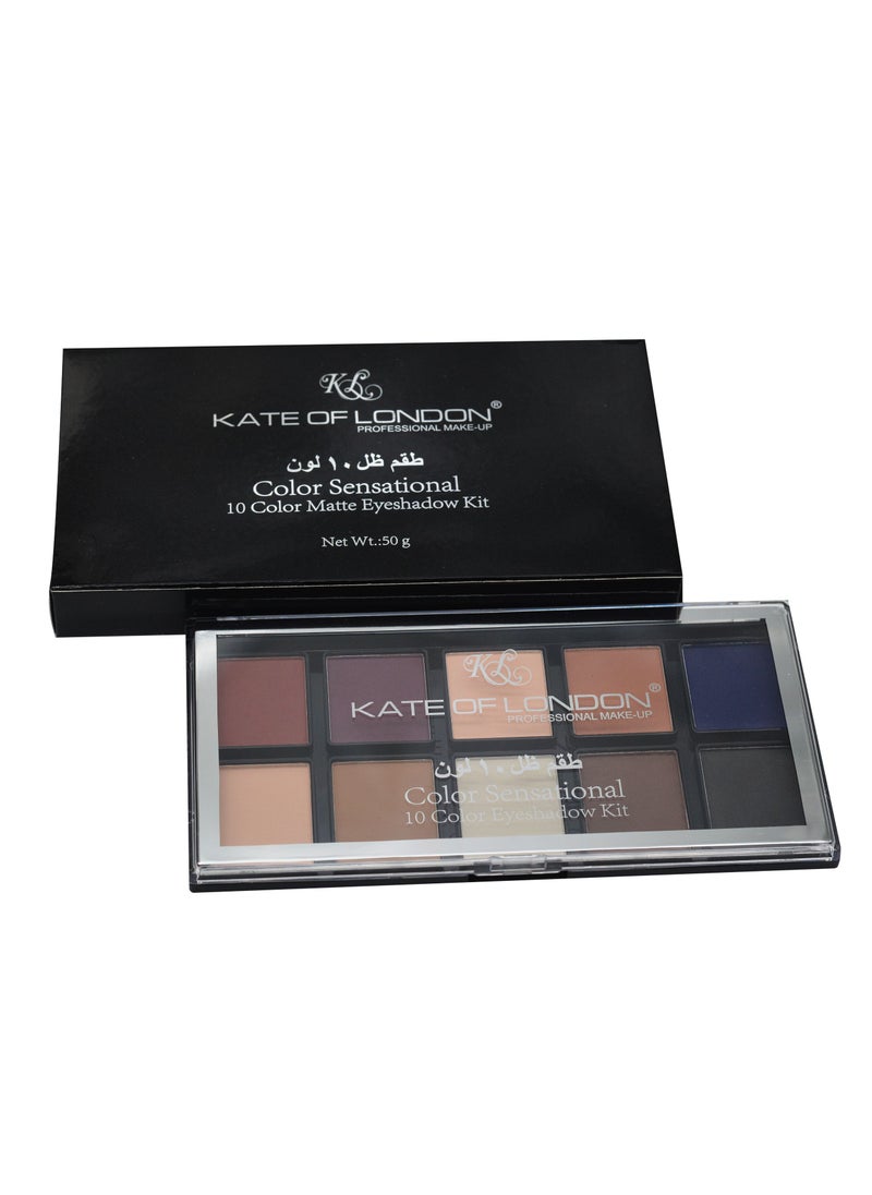 KATE OF LONDON - 10 Color Sensational Matte Eyeshadow Kit - Image 1