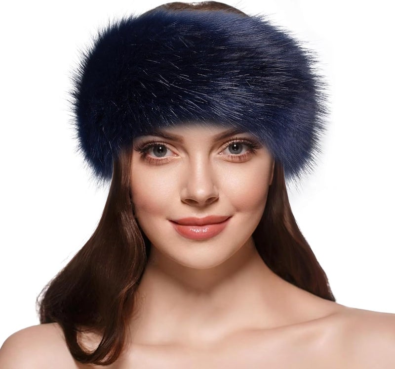 Dikoaina Womens Faux Fur Headband Winter Earwarmer Earmuff Ski - Image 5