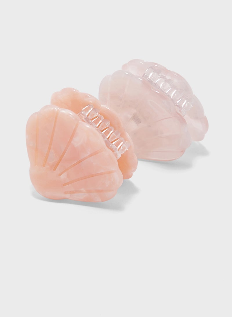Ginger 2 Pack Shell Marble Finish Claw Clip - Image 3