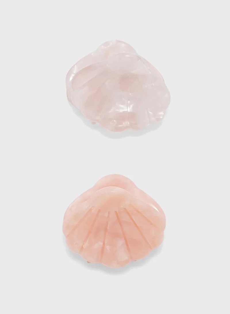 جينجر 2 Pack Shell Marble Finish Claw Clip