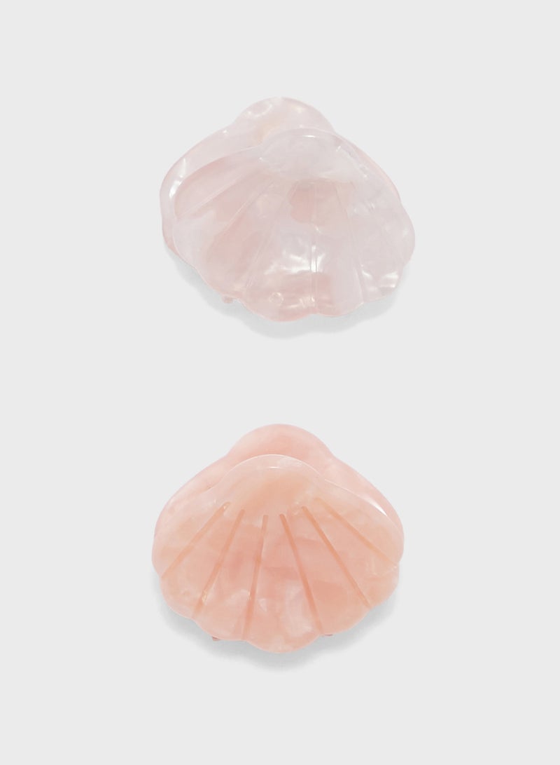 Ginger 2 Pack Shell Marble Finish Claw Clip - Image 1