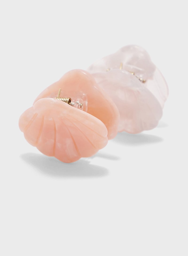 Ginger 2 Pack Shell Marble Finish Claw Clip - Image 2