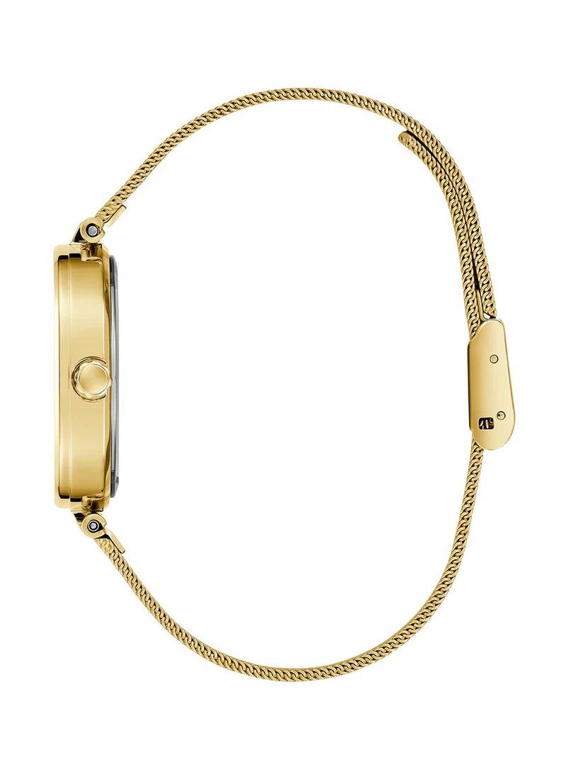 Guess Women's Elegant Gold-Tone Mesh Strap Green Dial Quartz Watch GW0768L2 - Image 2