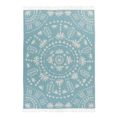 Sand Cloud Large Turkish Beach Towel - Sand Free - 100% Organic Turkish Cotton Yarn - Quick Dry Towel for Beach, Picnic Blanket or Throw - As Seen on Shark Tank - Boho Turquoise XL - Image 1