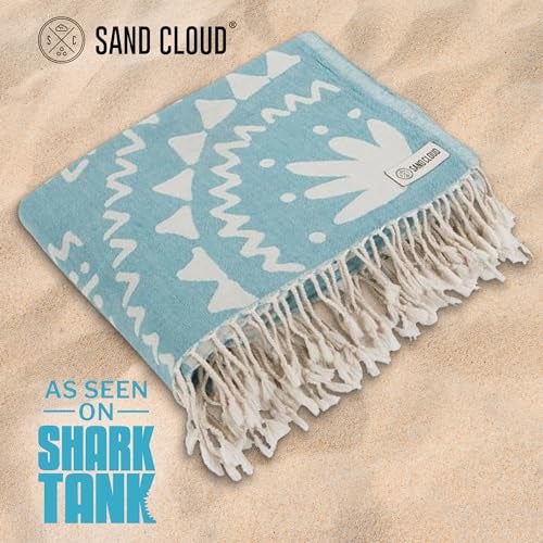 Sand Cloud Large Turkish Beach Towel - Sand Free - 100% Organic Turkish Cotton Yarn - Quick Dry Towel for Beach, Picnic Blanket or Throw - As Seen on Shark Tank - Boho Turquoise XL - Image 2